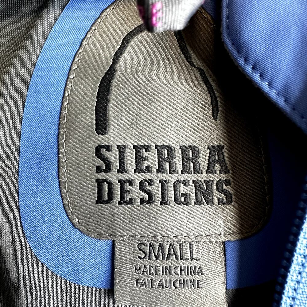 Sierra Designs Rain Jacket Zip Up Hooded Pockets Nylon Waterproof Blue Small - Picture 2 of 4